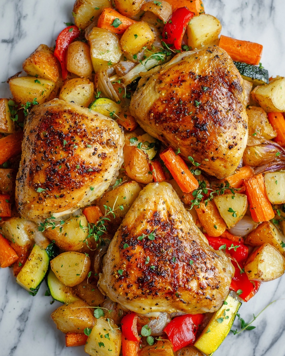 Honey Mustard Glazed Chicken with Roasted Vegetables Recipe - Recipe Image