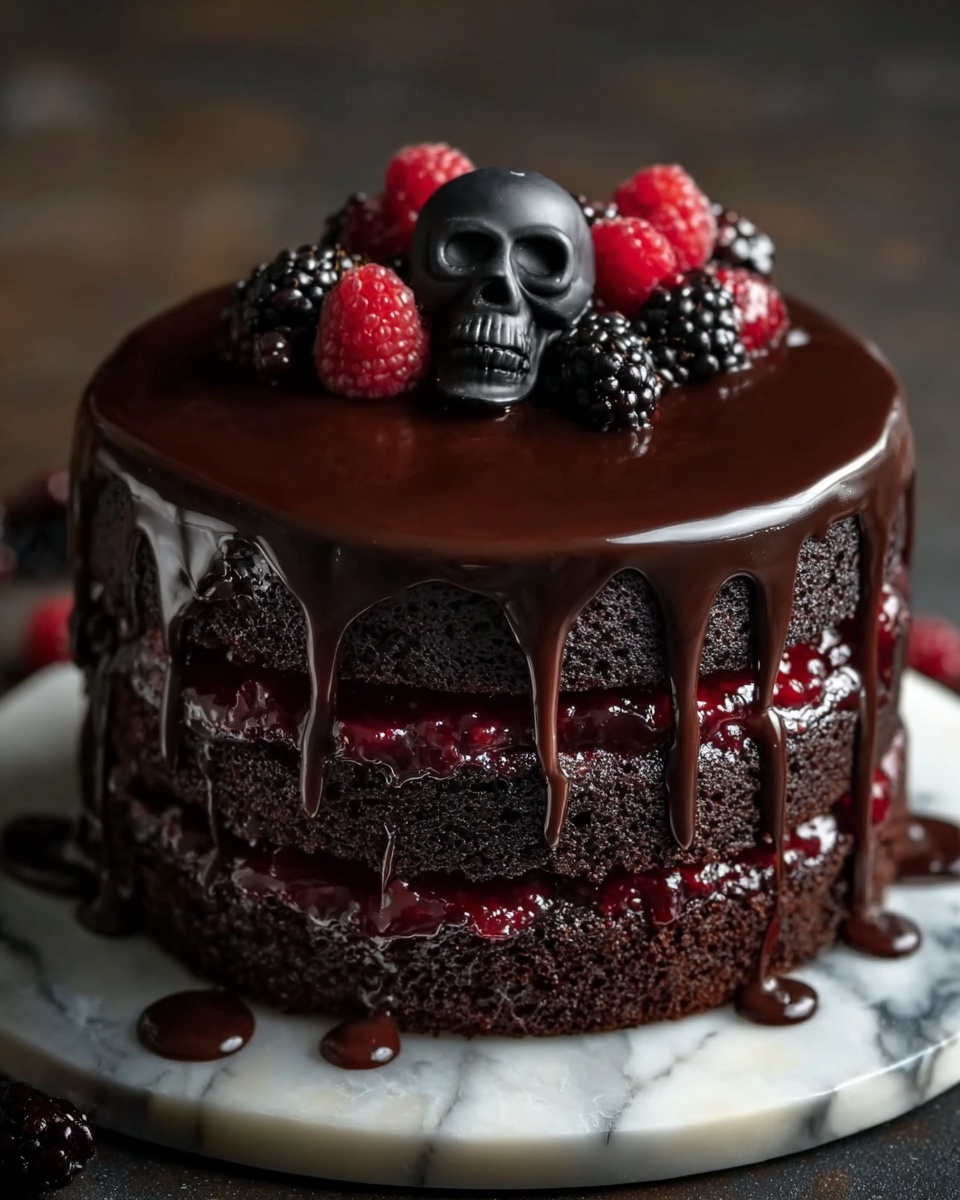 Spooky Black Velvet Halloween Cake Recipe - Recipe Image
