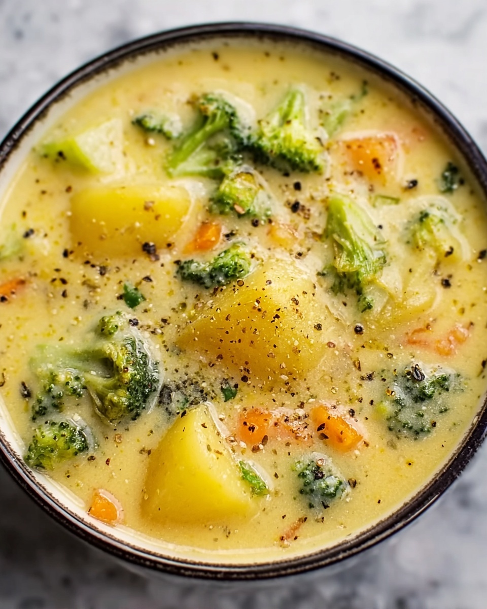 Cheddar Broccoli Potato Soup Recipe - Recipe Image