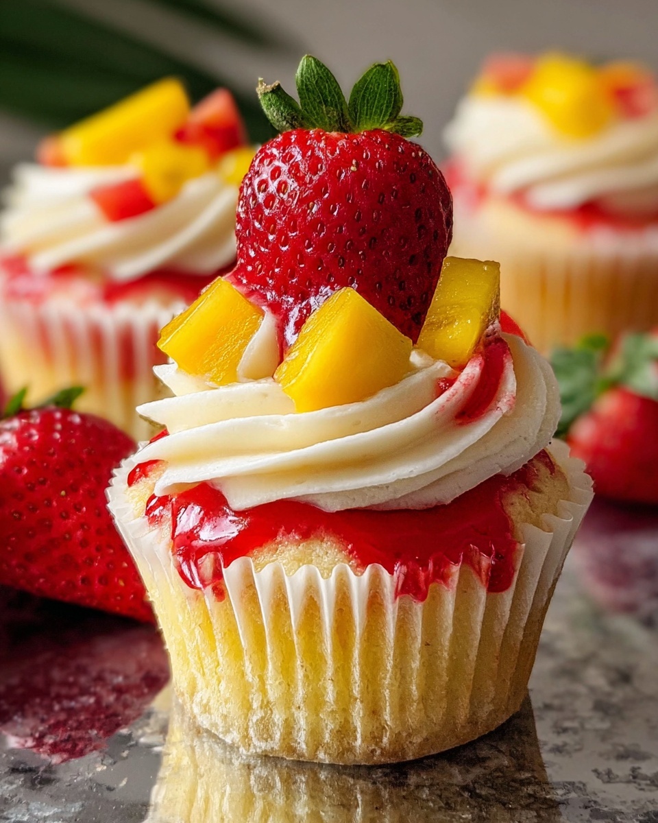 Strawberry Mango Margarita Cupcakes Recipe - Recipe Image