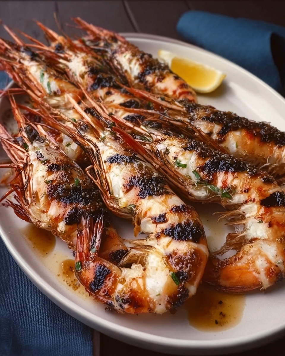 Char-Grilled King Prawns with Lemon Recipe - Recipe Image