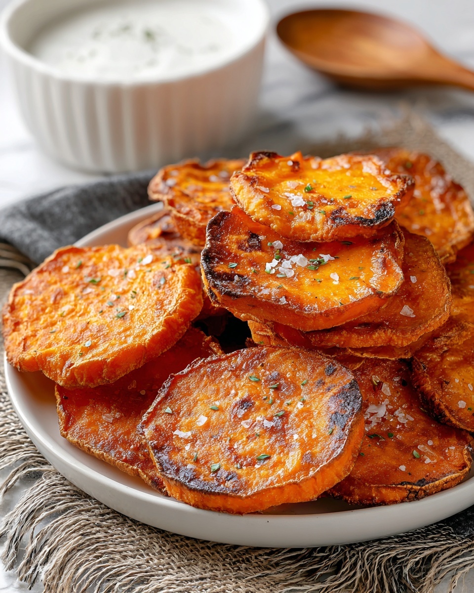 Crispy Smashed Sweet Potatoes with Garlic Yogurt Dipping Sauce Recipe - Recipe Image