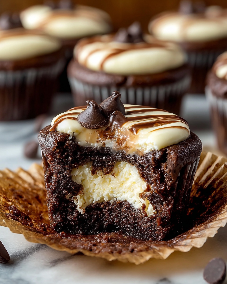 Cheesecake Stuffed Chocolate Muffins Recipe - Recipe Image