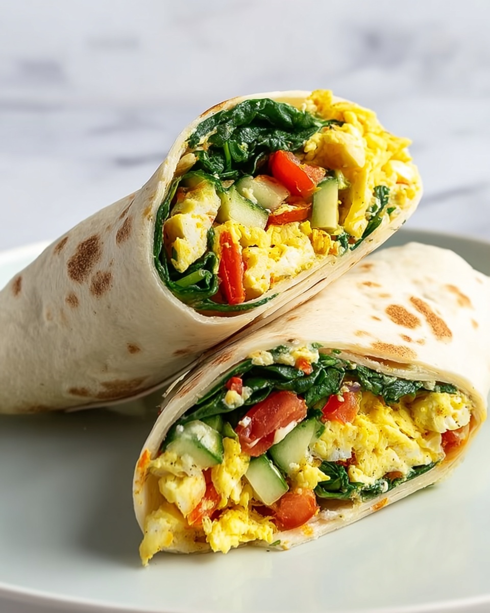 Veggie Wraps with Scrambled Eggs and Spinach Recipe - Recipe Image