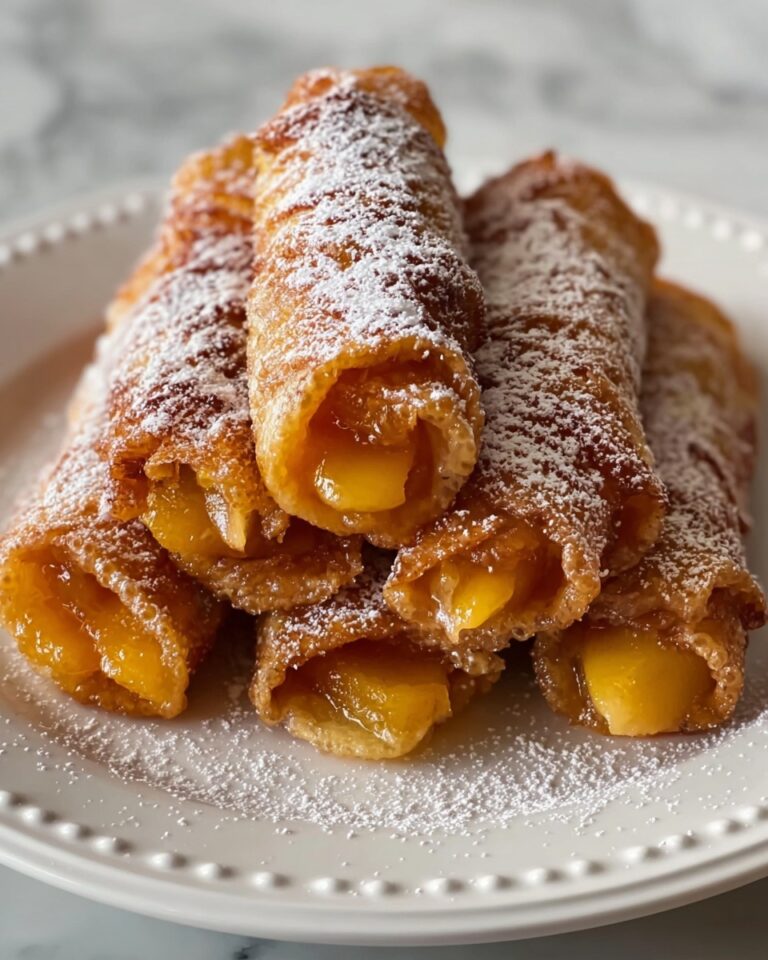 Crispy Peach Cobbler Egg Rolls Recipe