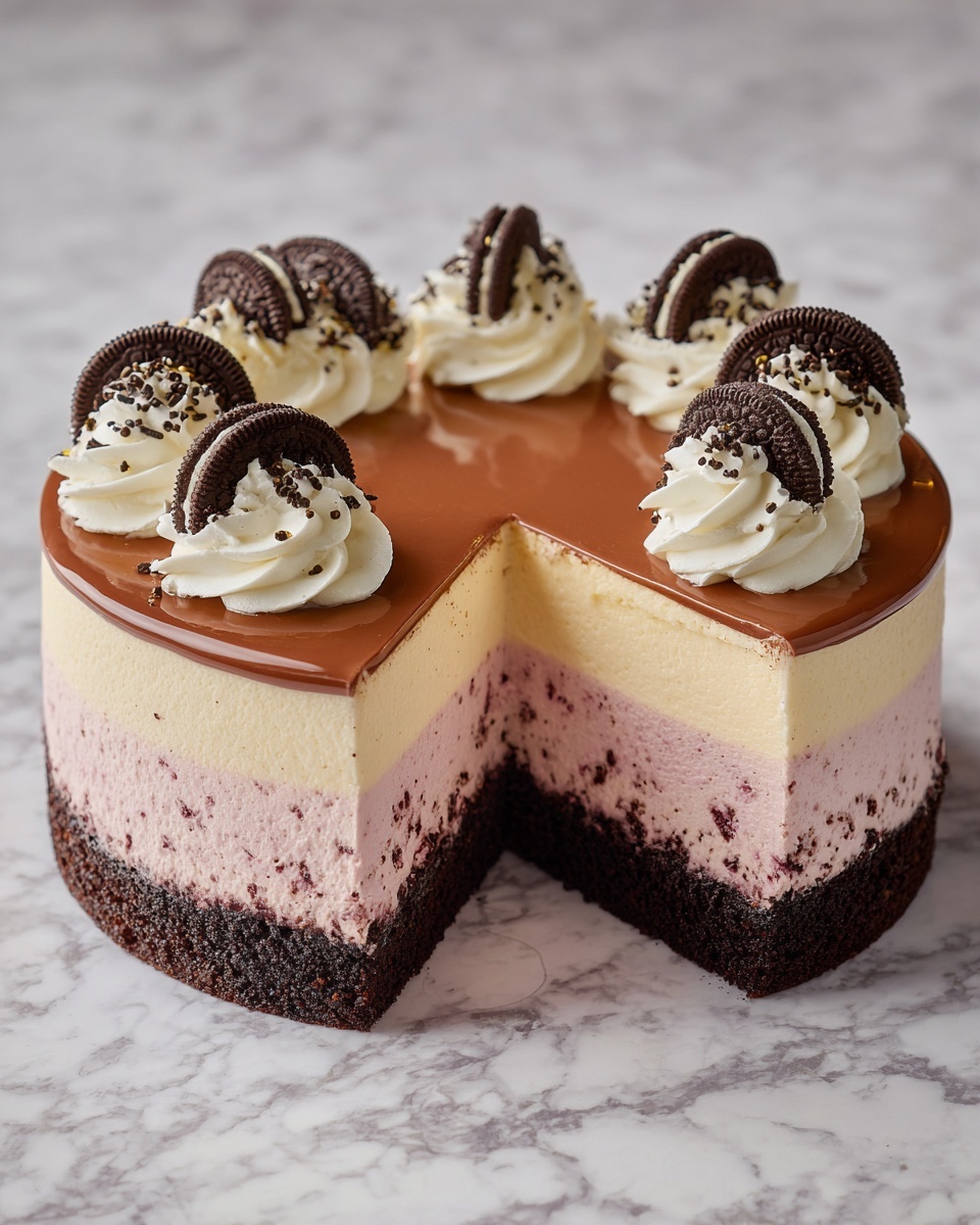 No-Bake Kinder Cheesecake with Kinder Bueno Pieces Recipe - Recipe Image