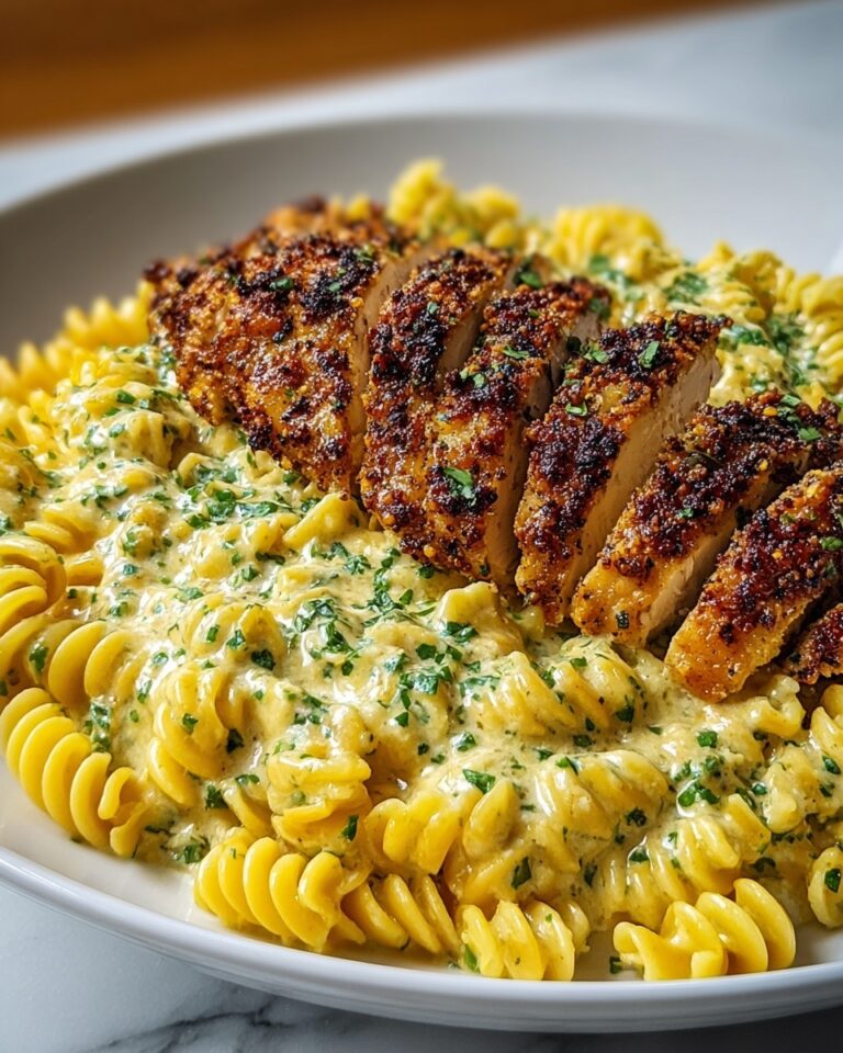 Creamy Garlic Parmesan Chicken with Cheesy Twisted Pasta Recipe
