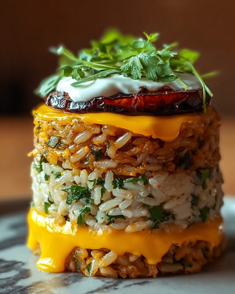 Mediterranean Falafel Rice Stack Recipe