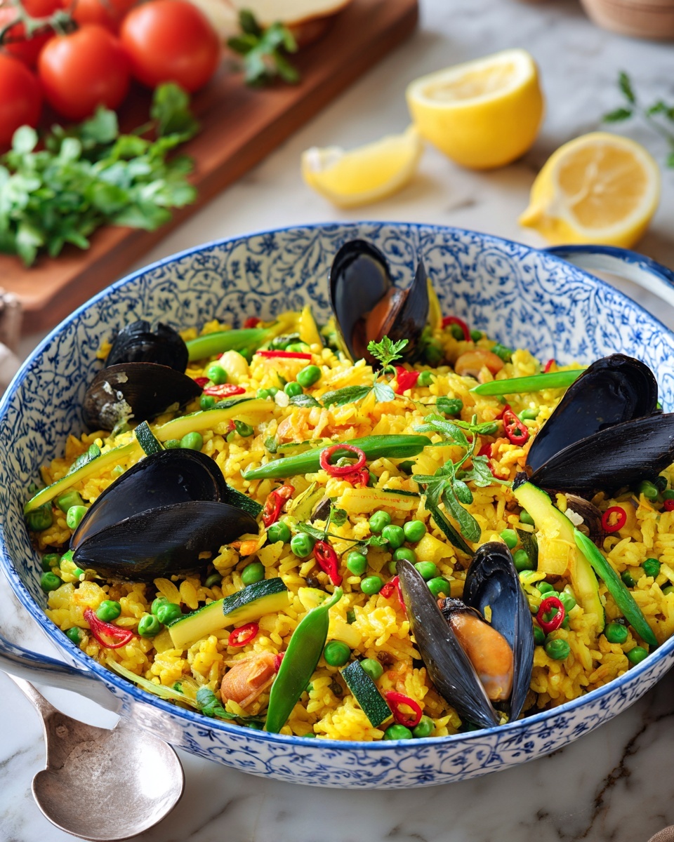 Vegetable Paella with Saffron Rice Recipe - Recipe Image