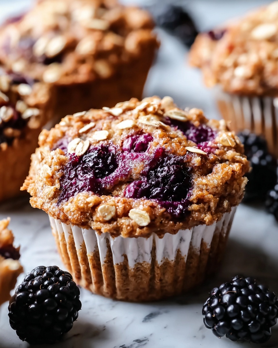 Blackberry Cinnamon Swirl Oatmeal Muffins Recipe - Recipe Image