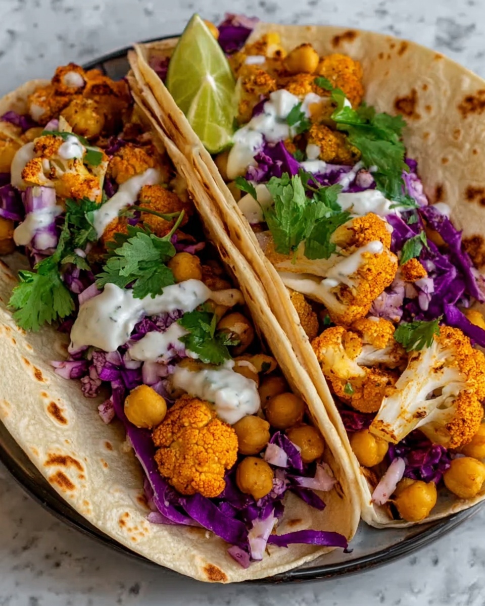 Roasted Cauliflower Chickpea Tacos Recipe - Recipe Image