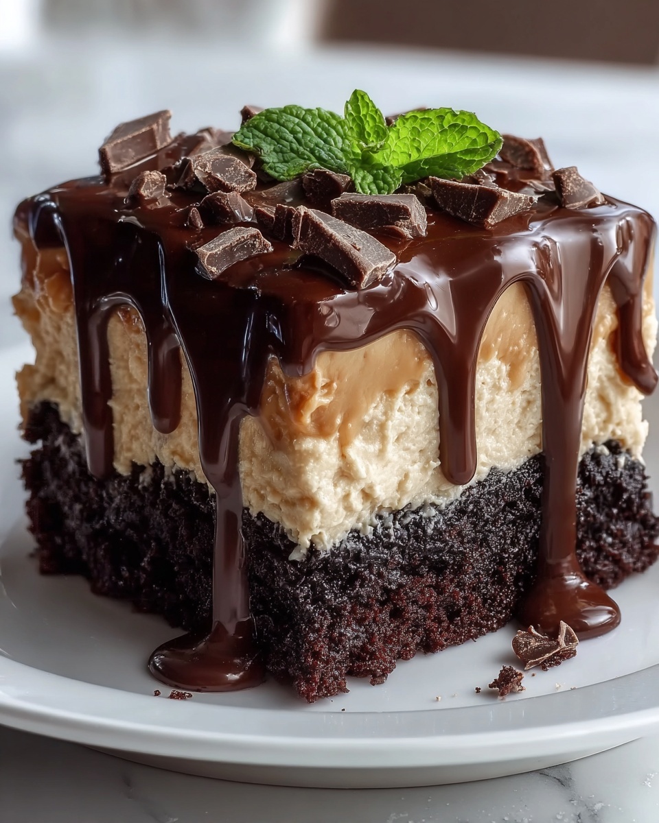 Chocolate Poke Cake with Fudge Sauce Recipe - Recipe Image