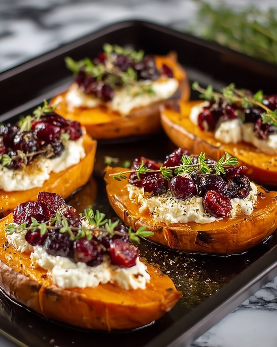 Sweet Potato Rounds with Goat Cheese & Cranberries Recipe - Recipe Image