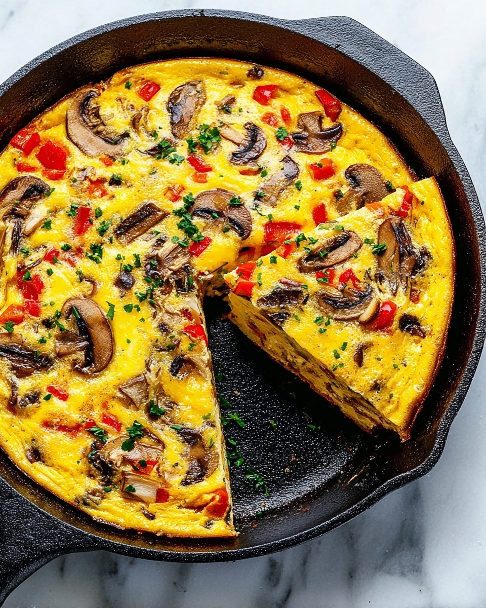 Vegetable Mushroom and Bell Pepper Frittata Recipe - Recipe Image