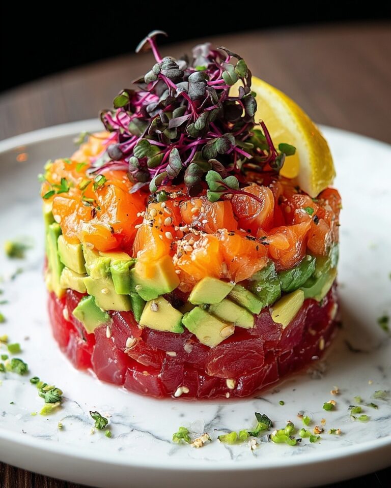 Salmon Tartare with Beetroot, Avocado, and Lemon Vinaigrette Recipe