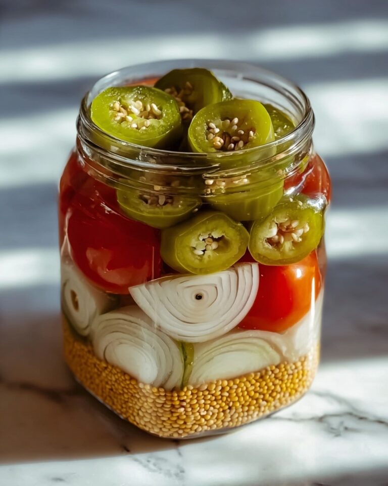 Pickled Green Tomatoes, Onions, and Peppers Recipe