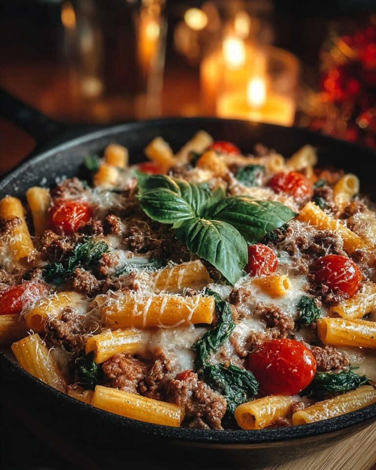 Creamy Tuscan Sausage Pasta Bake Recipe