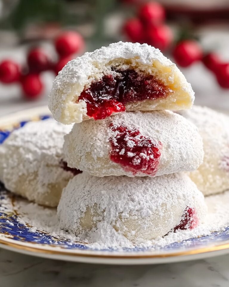 Raspberry-Filled Almond Snow Cookies Recipe