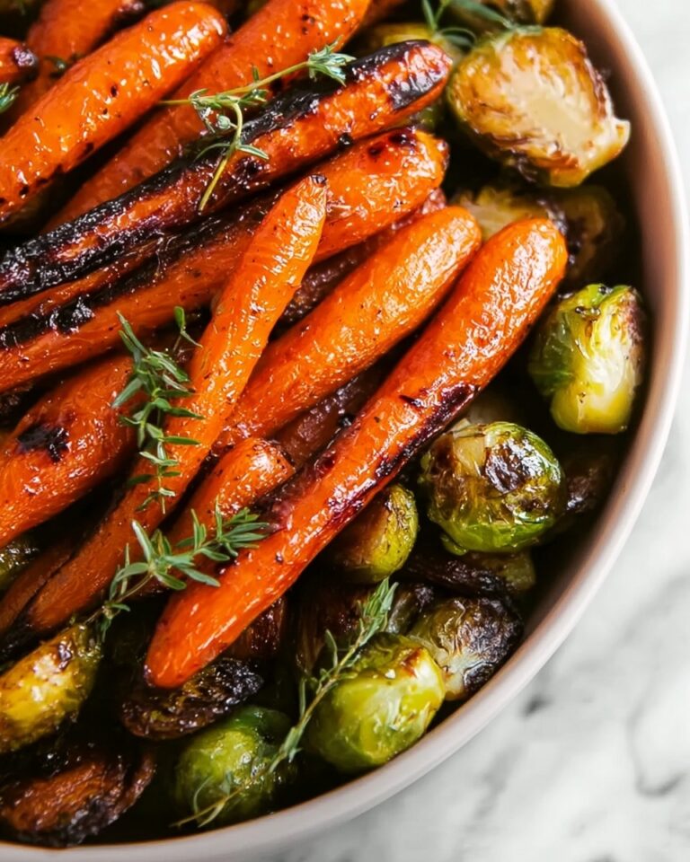 Roasted Carrots and Brussels Sprouts with Balsamic and Honey Recipe