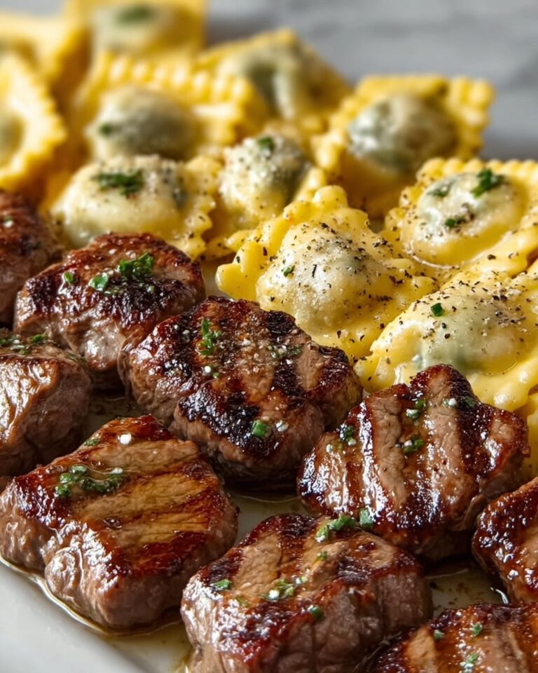 One-Skillet Garlic Butter Steak & Cheese Ravioli Recipe