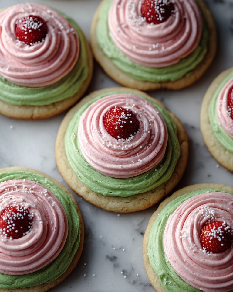 Strawberry Frosted Matcha Cookies Recipe