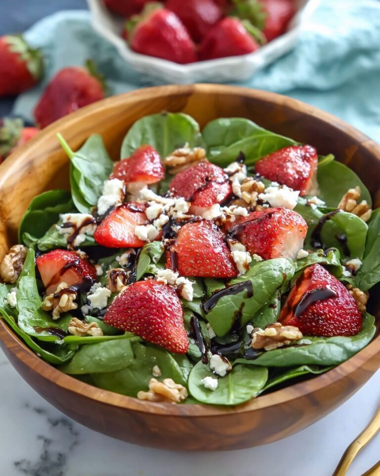 Spinach Strawberry Salad with Feta Cheese Recipe