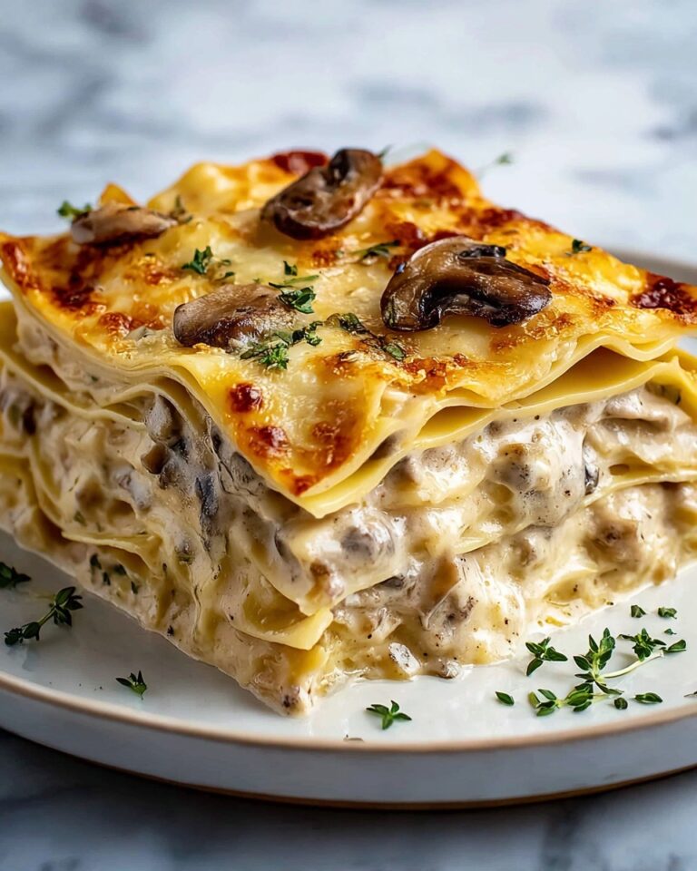 Creamy Chicken Mushroom Lasagna Recipe