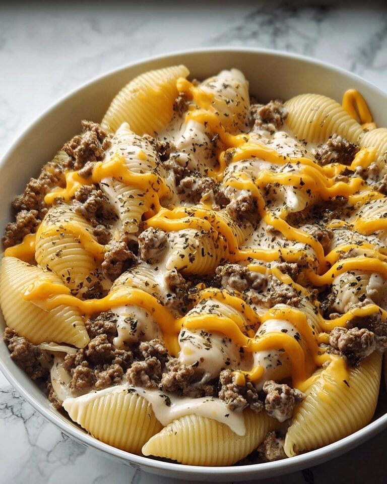 Irresistible Crockpot Cheesy Ranch Beef Pasta Shells Recipe
