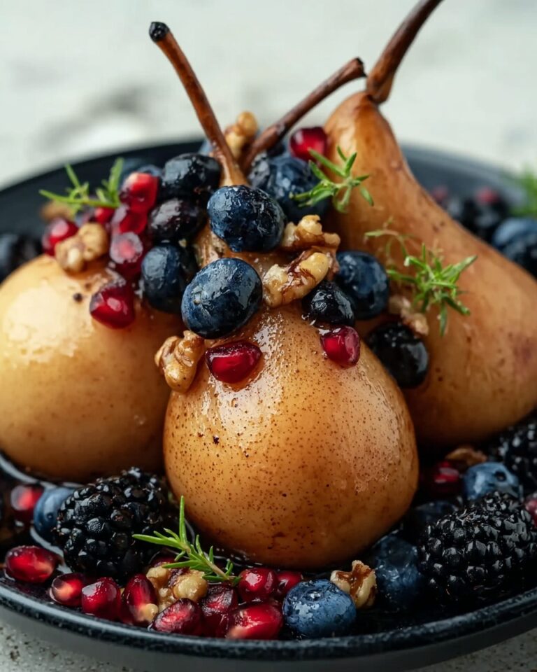Baked Pears with Berries, Honey, Walnuts & Blue Cheese Recipe
