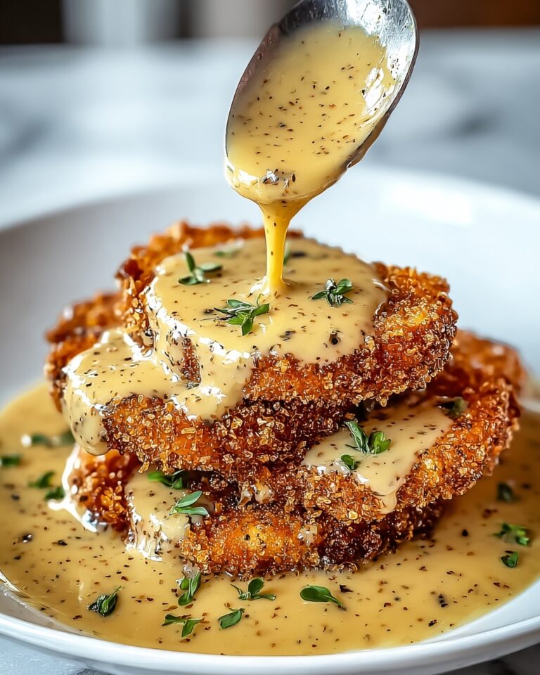 Crispy Parmesan Chicken with a Rich Garlic Sauce Recipe