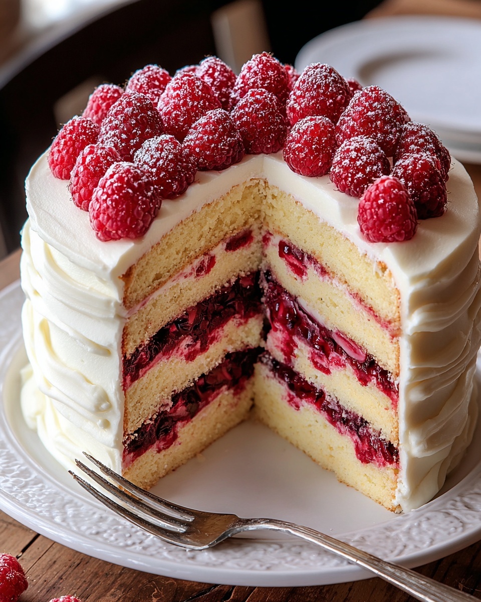 Irresistible White Chocolate Raspberry Cake Recipe - Recipe Image