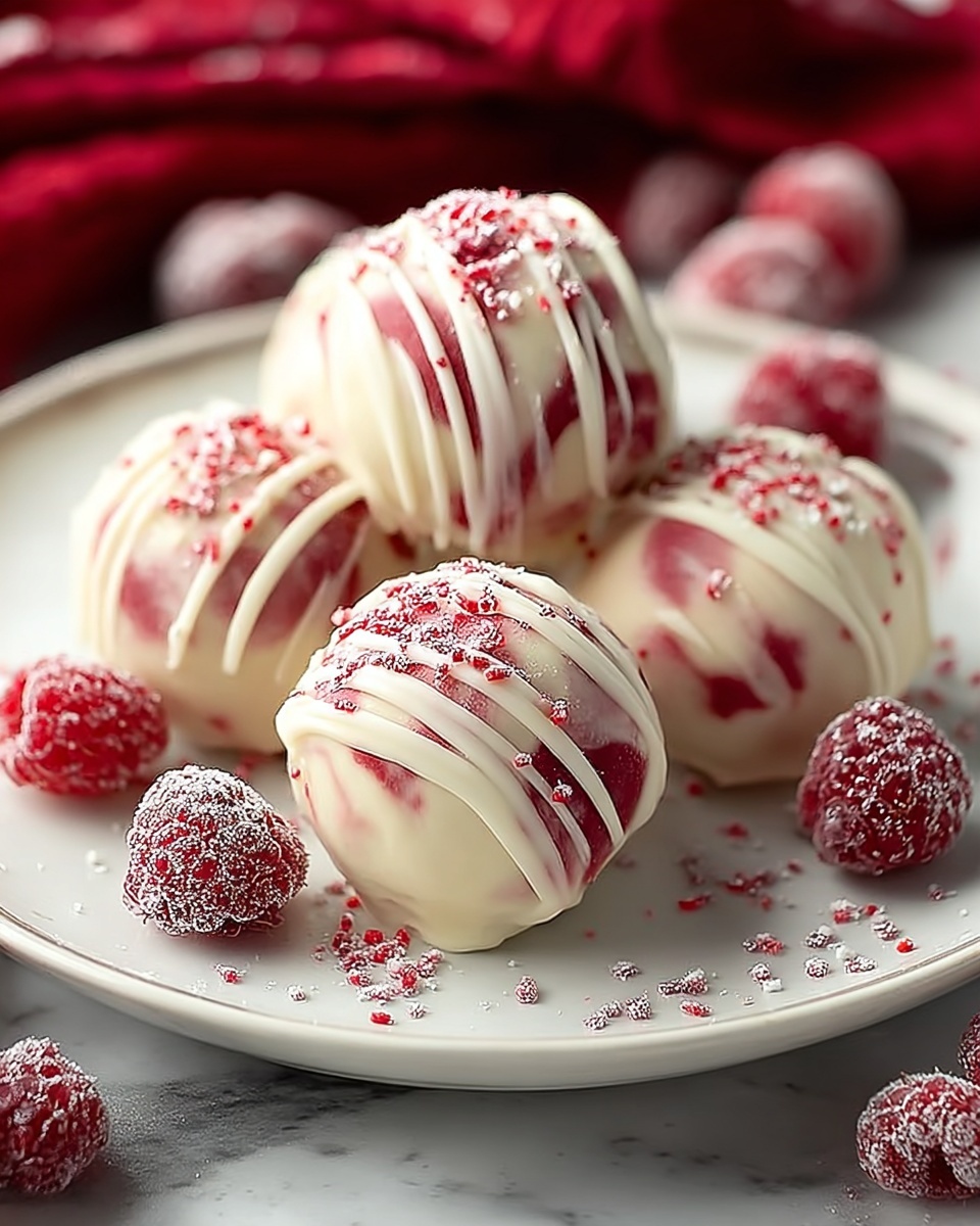 White Chocolate Raspberry Cheesecake Balls Recipe - Recipe Image