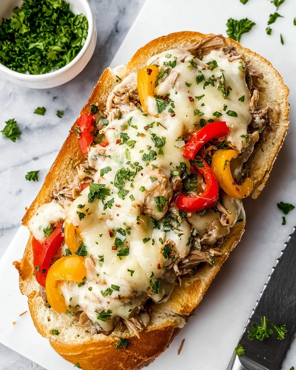 Philly Cheesesteak Cheesy Bread Recipe - Recipe Image