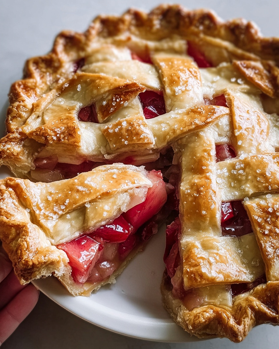 Cherry Rhubarb Pie Recipe - Recipe Image