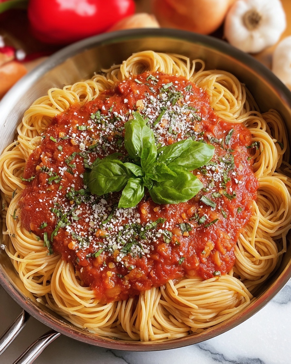 Homemade Spaghetti with Fresh Tomato Basil Sauce Recipe - Recipe Image