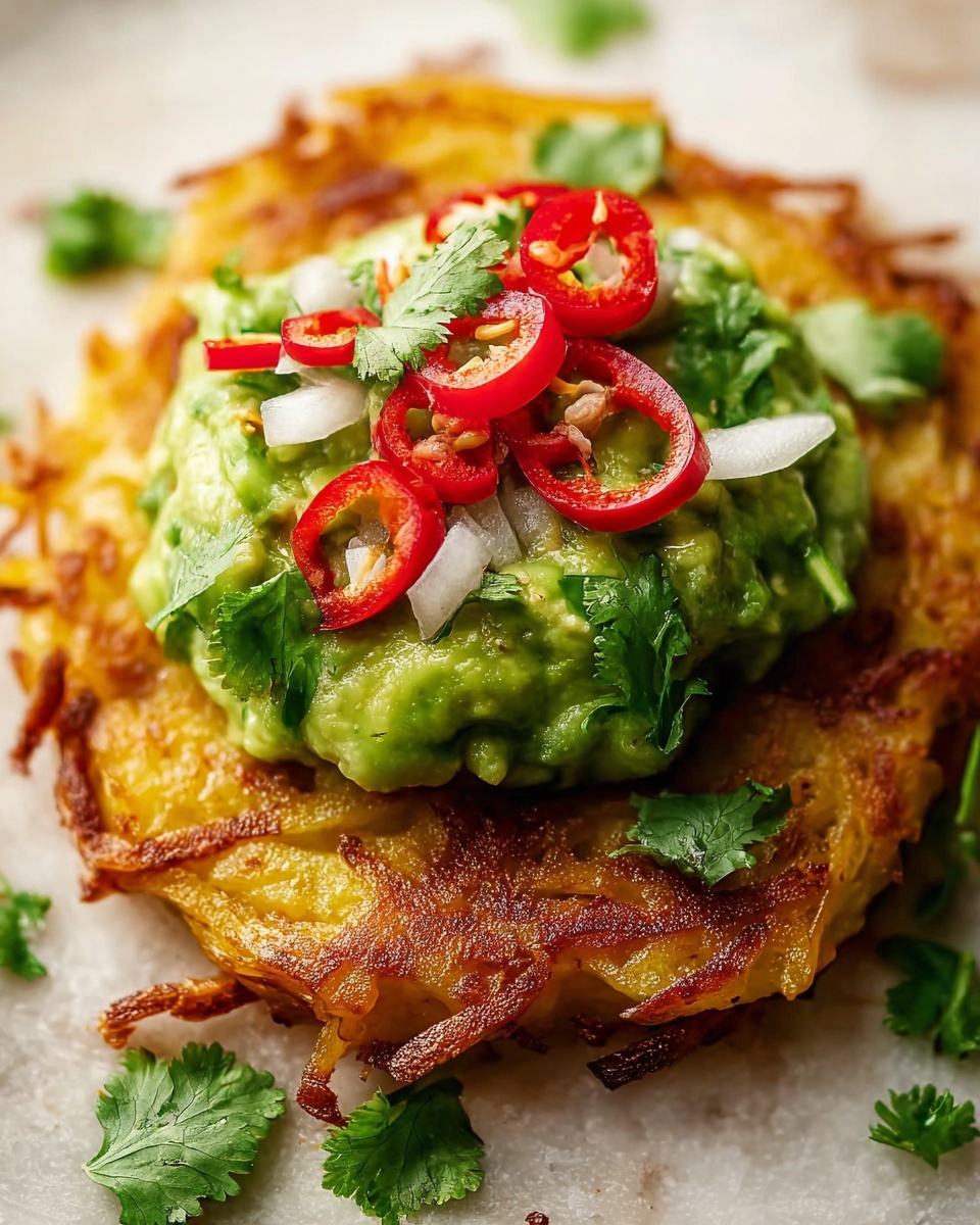 Spicy Smashed Avocado Hash Brown Toasts Recipe - Recipe Image
