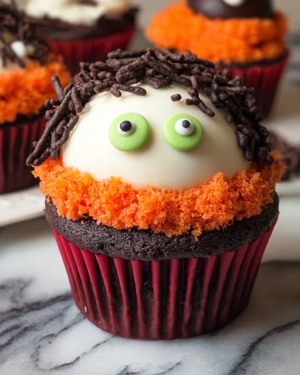 Stamped Halloween Cupcakes – A Spooky Treat with Four Fun Designs Recipe - Recipe Image