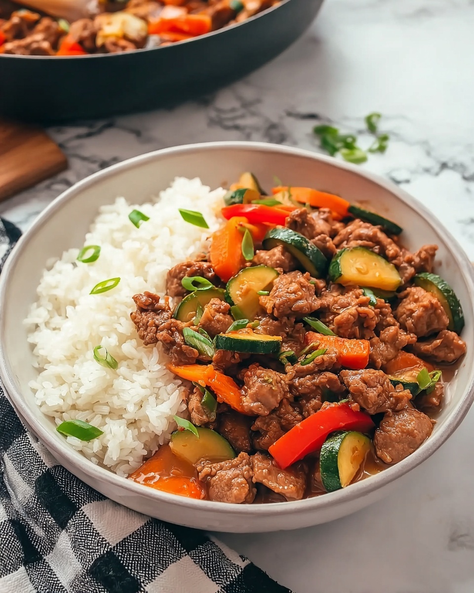 Ground Turkey Stir Fry with Vegetables and Jasmine Rice Recipe - Recipe Image