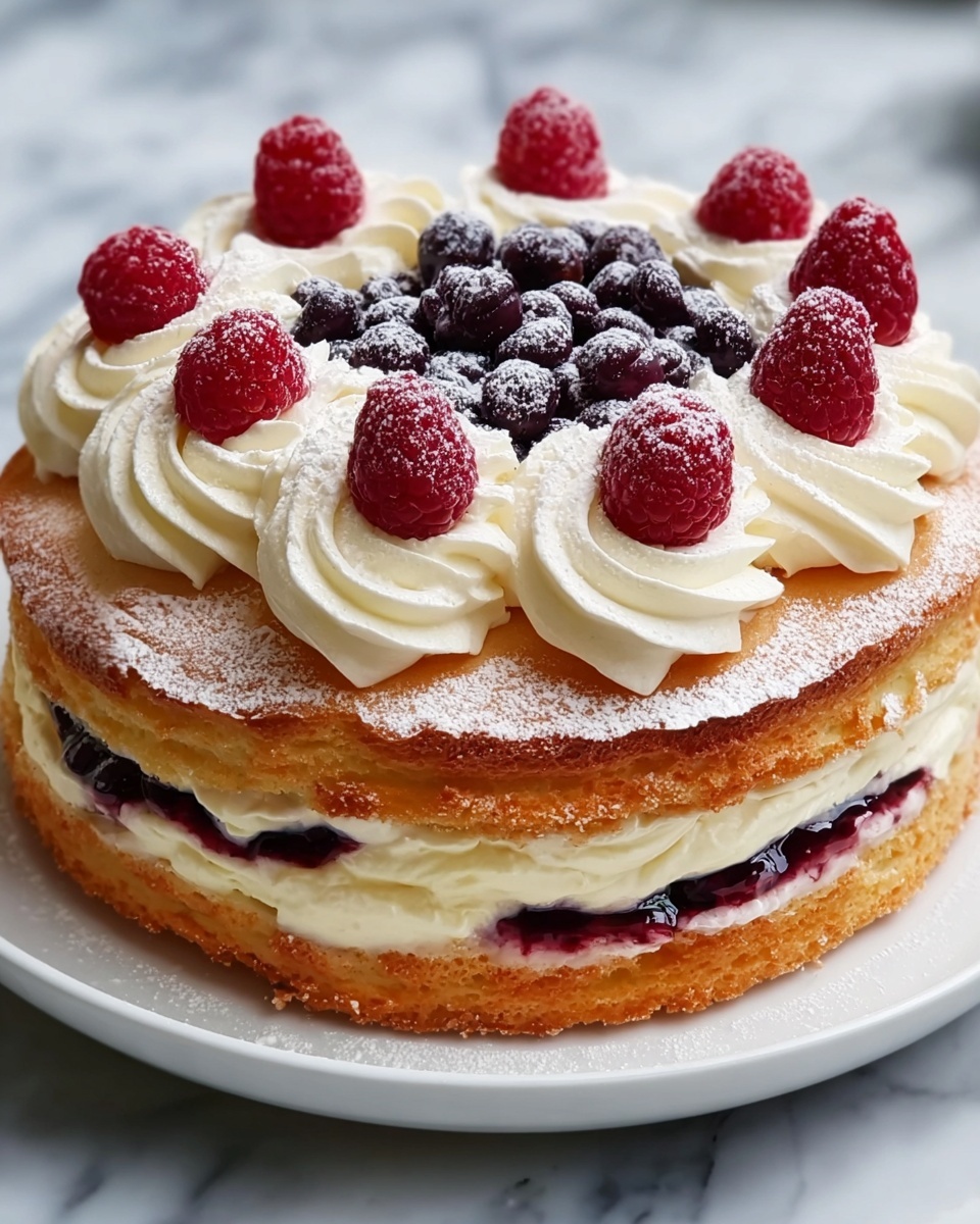 Puff Pastry Cream and Berry Cake Recipe - Recipe Image