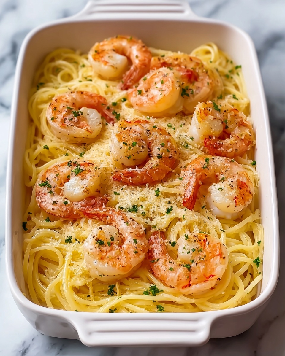 Baked Shrimp Scampi with Lemon and Parmesan Recipe - Recipe Image