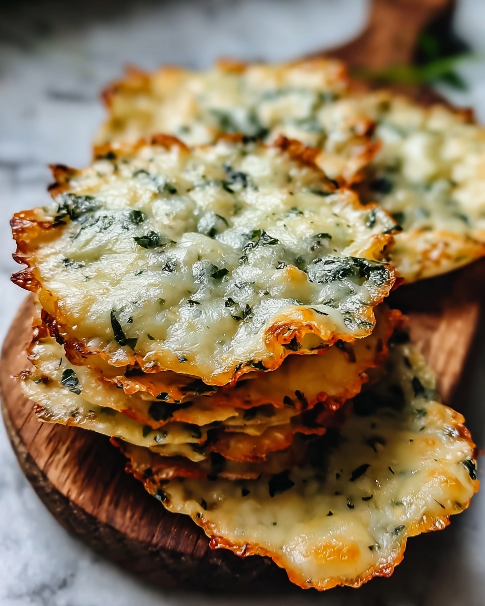Spinach Dip Cheese Crisps Recipe - Recipe Image