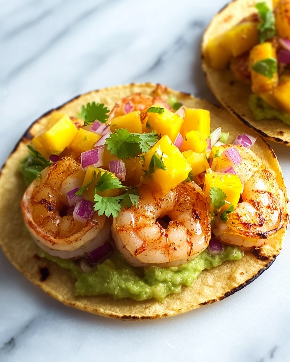Delicious Roasted Shrimp Tostadas with Mango Coconut Salsa Recipe - Recipe Image
