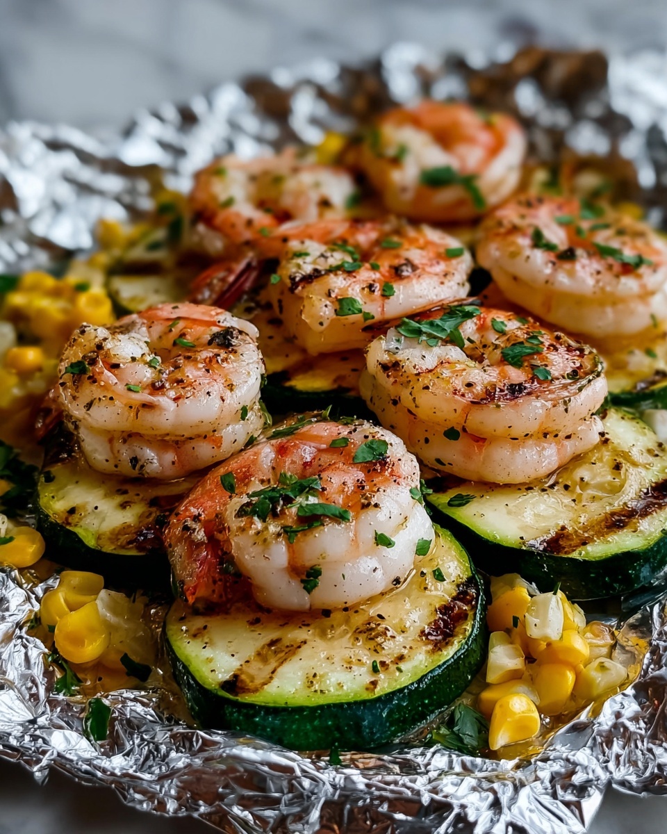 Grilled Shrimp, Zucchini, and Corn Foil Packets Recipe - Recipe Image