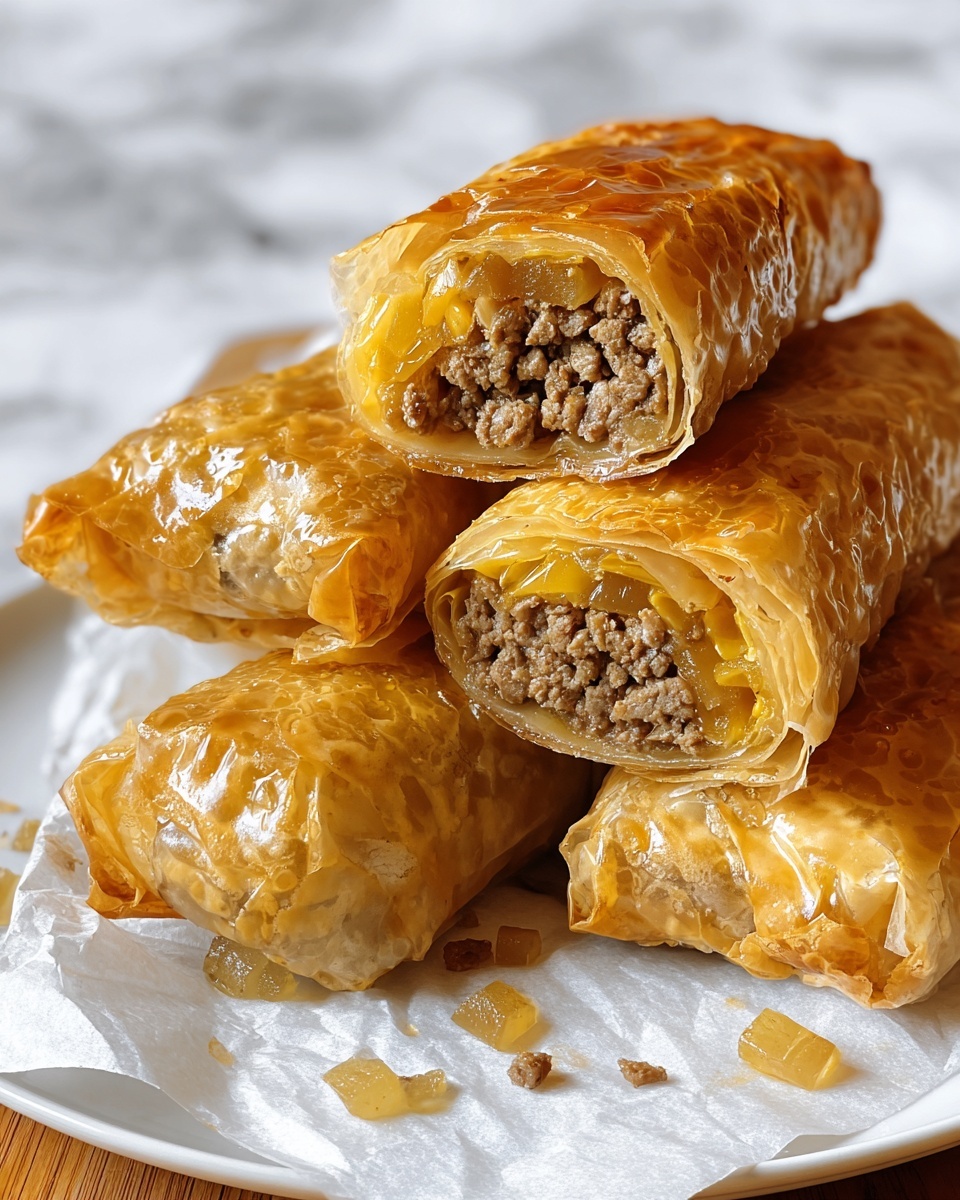 Air Fryer Loaded Cheeseburger Egg Rolls Recipe - Recipe Image