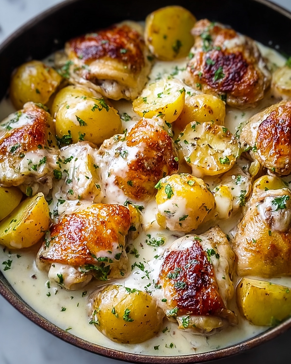 Garlic Parmesan Crockpot Chicken and Potatoes Recipe - Recipe Image