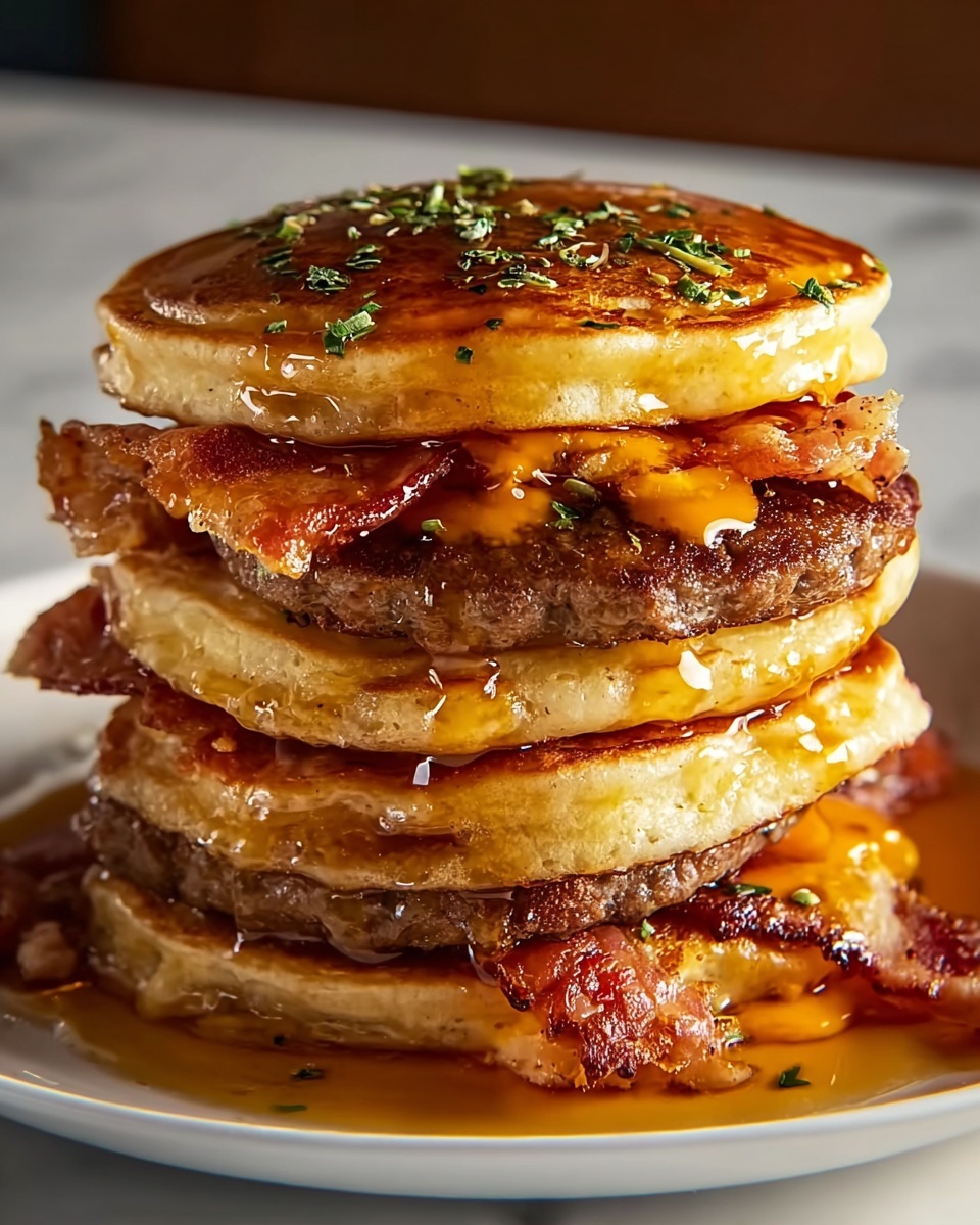 Truffle Butter Cheeseburger Pancake Sliders Recipe - Recipe Image