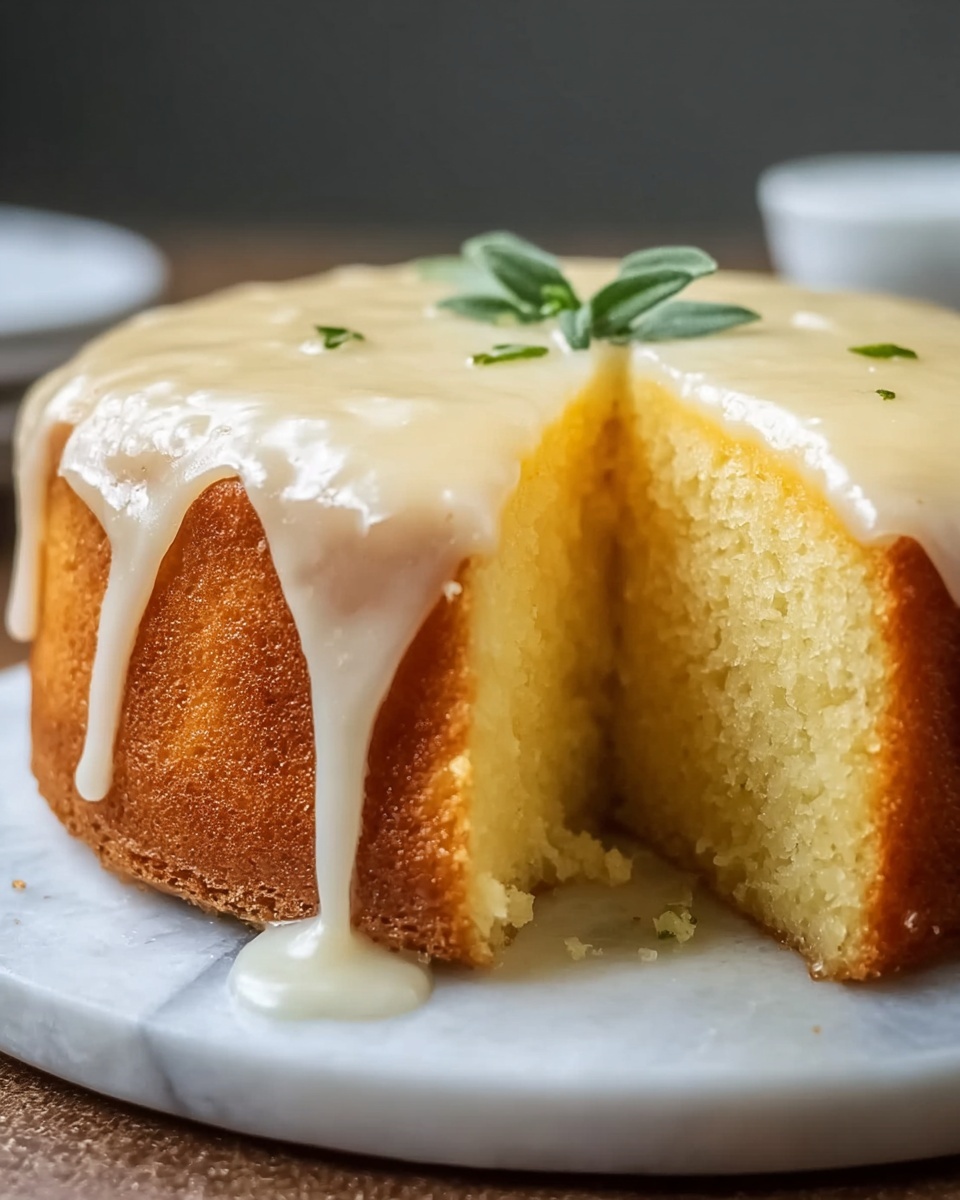 Classic Pound Cake with Vanilla and Almond Glaze Recipe - Recipe Image