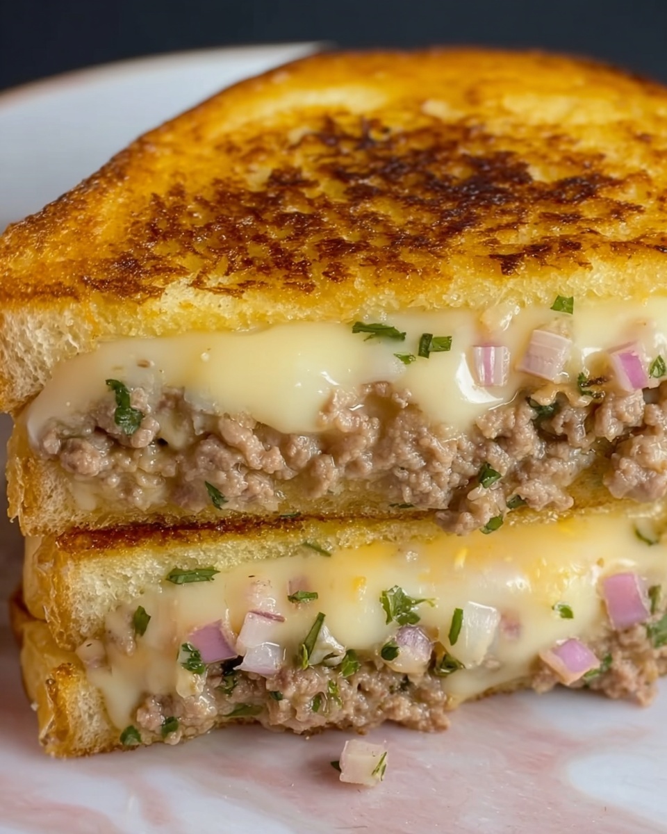 Ground Beef Grilled Cheese Sandwich Recipe - Recipe Image