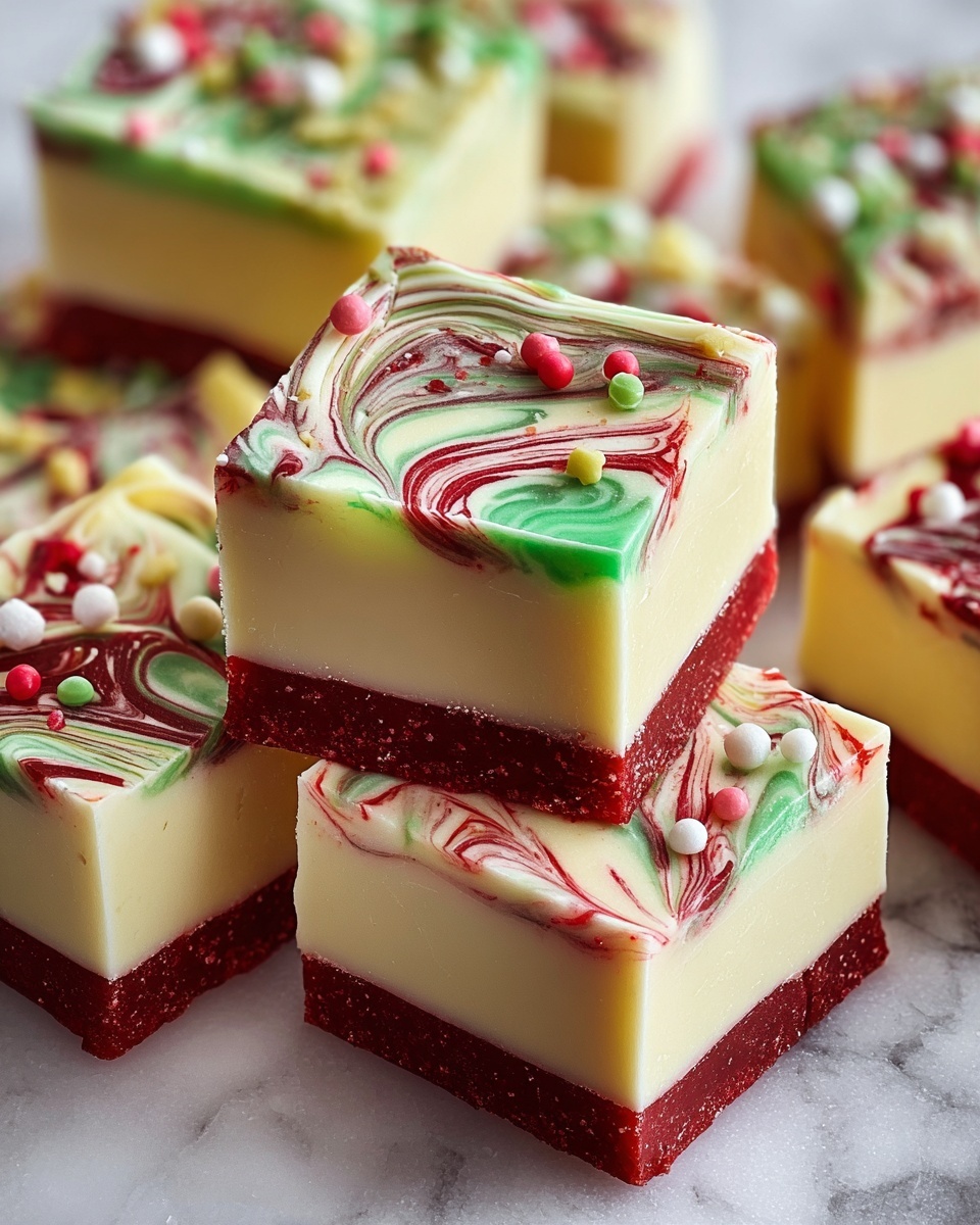 Christmas Marbled White Chocolate Fudge Recipe - Recipe Image