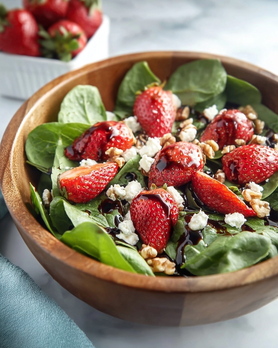 Spinach Strawberry Salad with Feta Cheese Recipe - Recipe Image